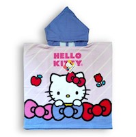 TOALLA HELLO KITTY MICROFIBRA CAPUCHA TIPO PONCHO BEBES Y NIÑAS